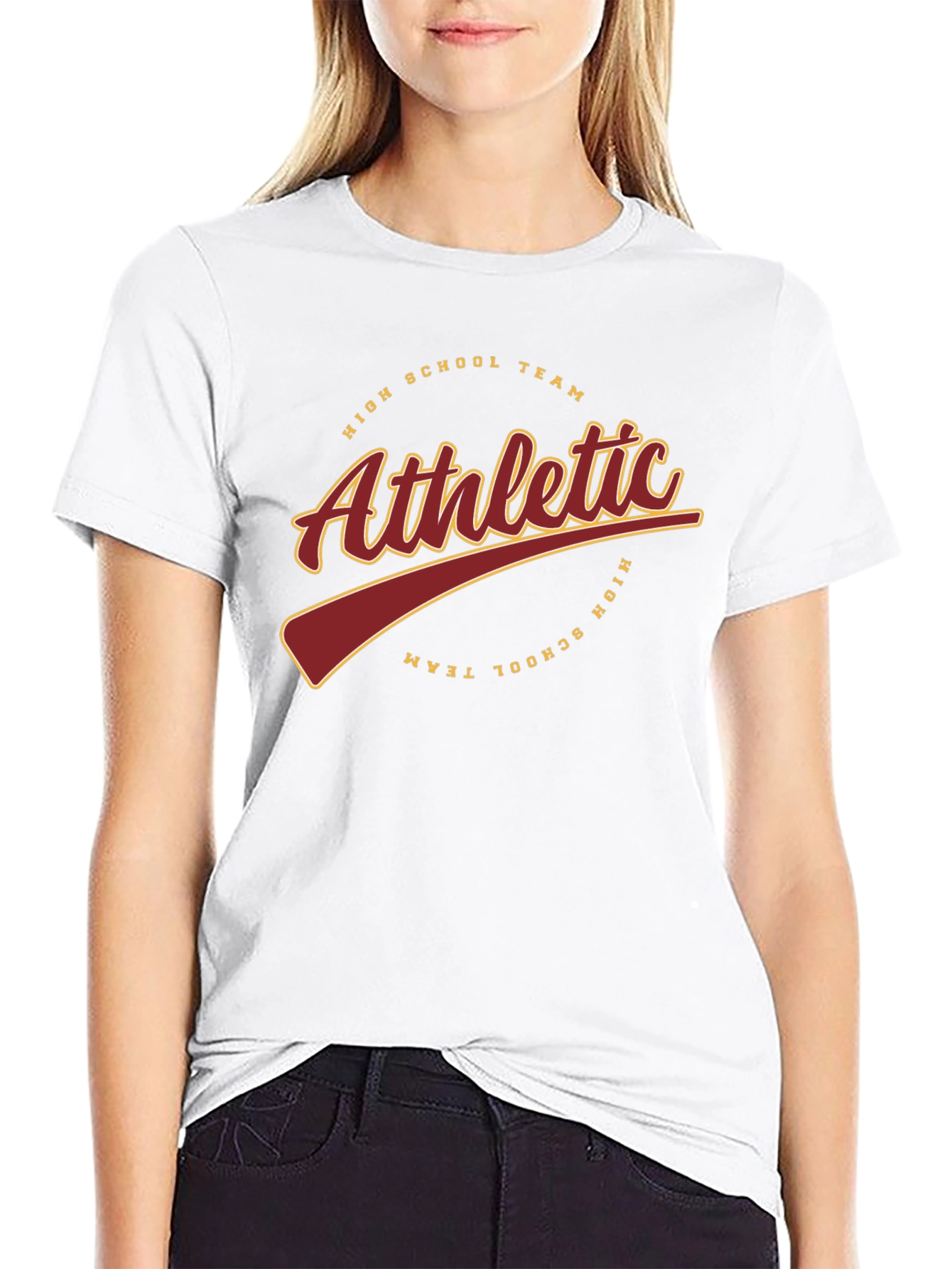 Athletic High School Team Black T-Shirt