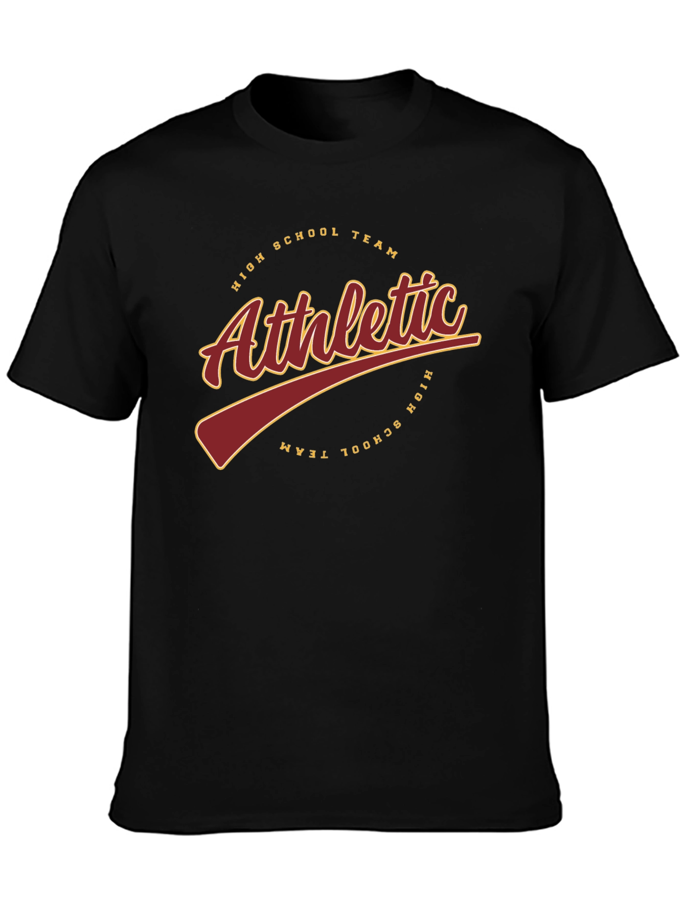 Athletic High School Team Black T-Shirt