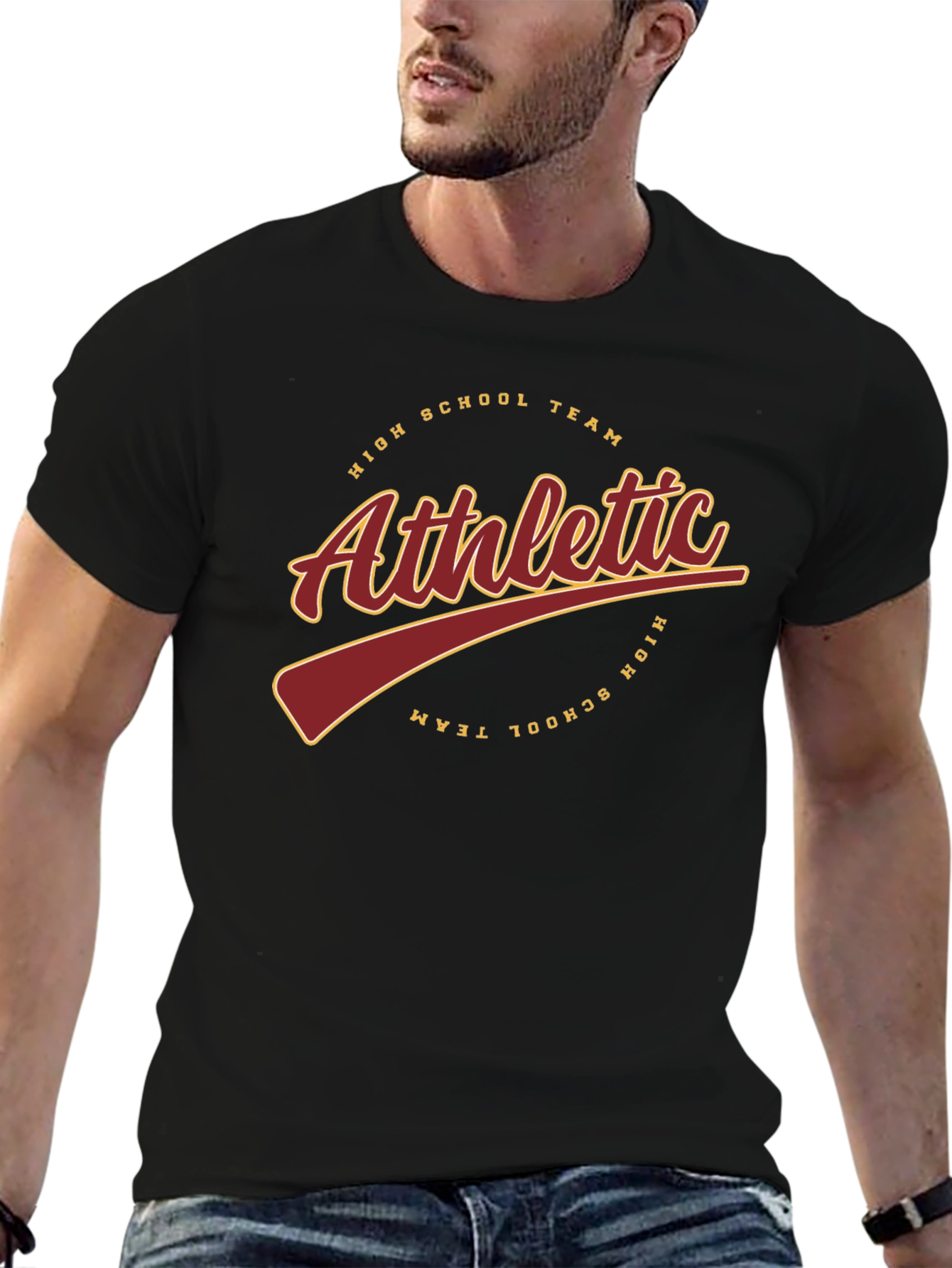 Athletic High School Team Black T-Shirt