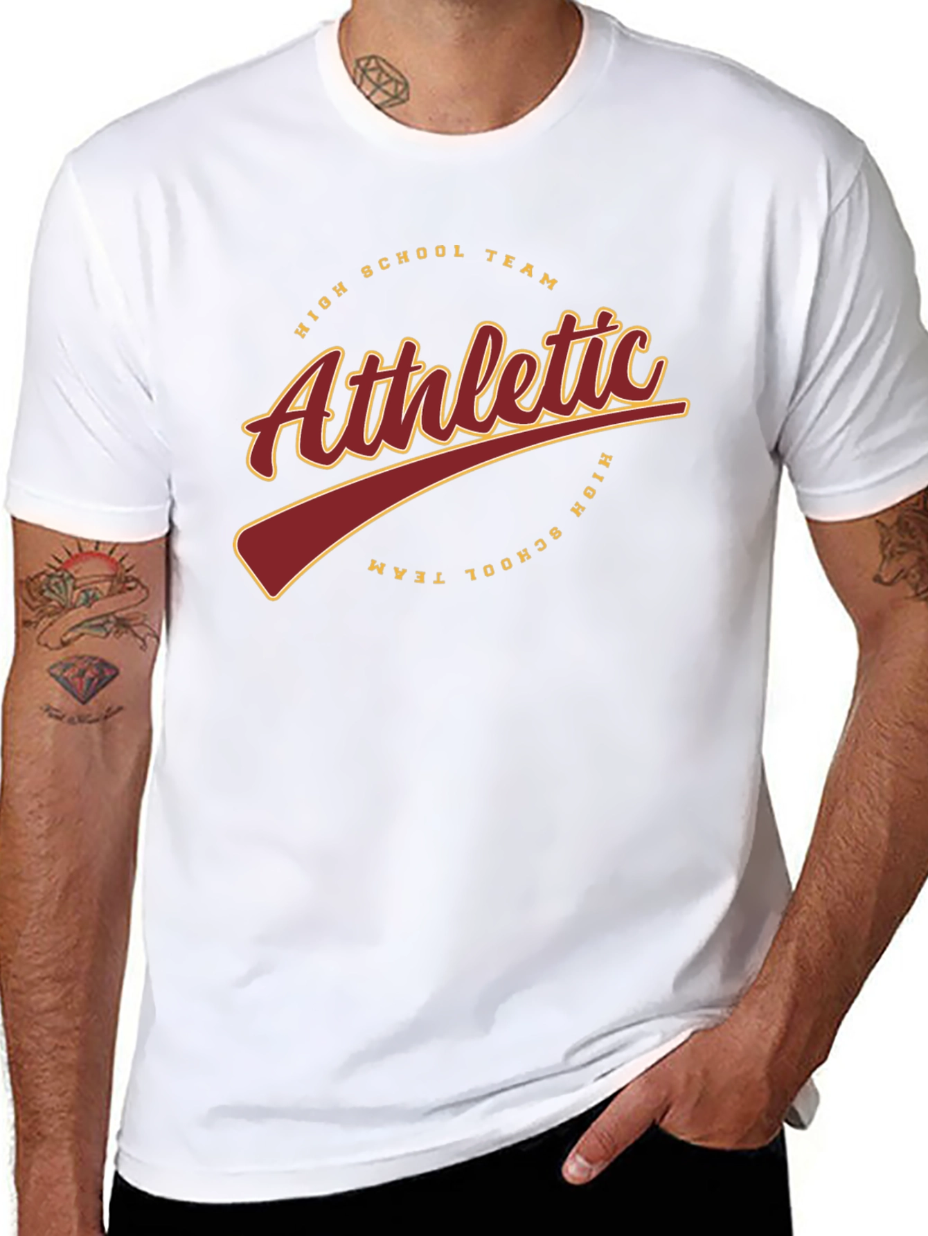 Athletic High School Team Black T-Shirt