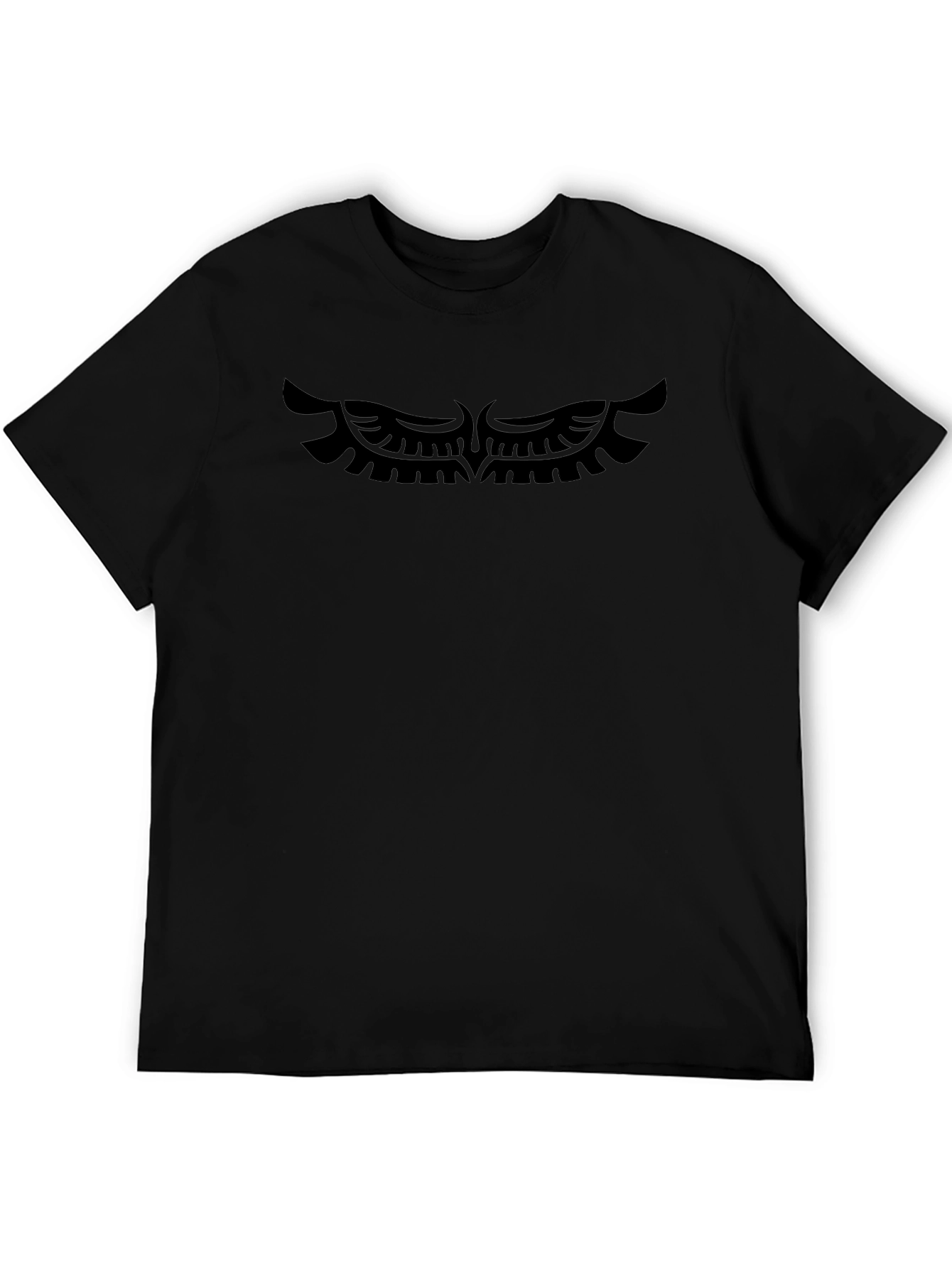Black T-Shirt with Wings Graphic