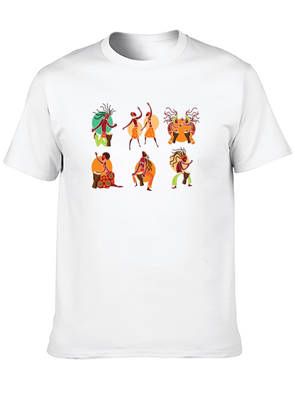 Tribal Drummer Graphic Black T-Shirt