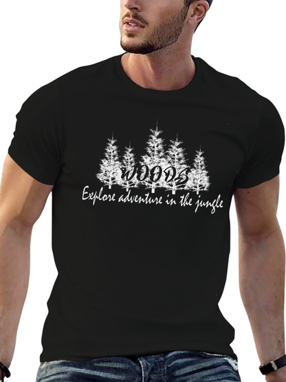 Woods Jungle Adventure Black Graphic T-Shirt