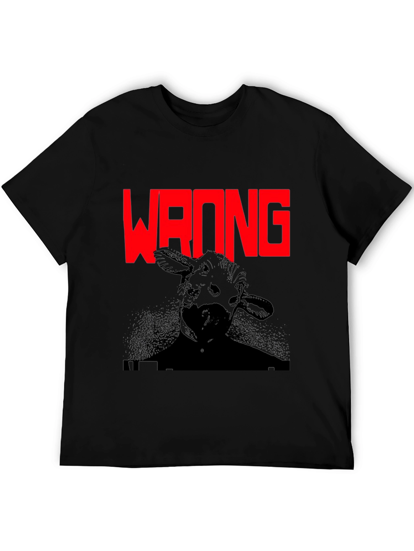 Wrong Cow Graphic Black T-Shirt