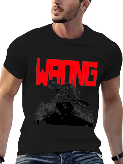 Wrong Cow Graphic Black T-Shirt