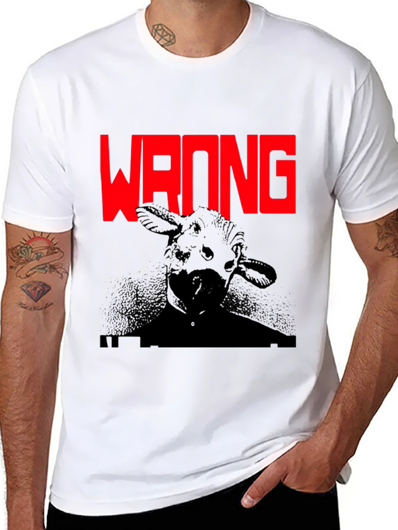 Wrong Cow Graphic Black T-Shirt