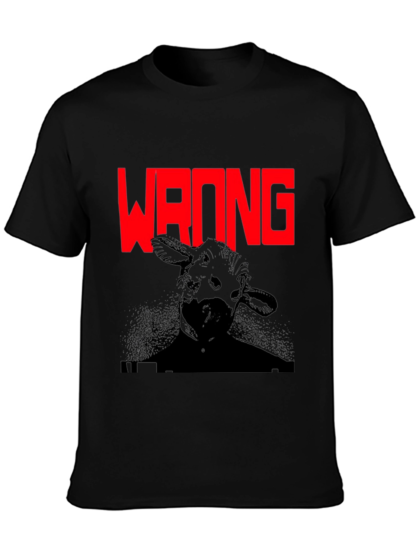 Wrong Cow Graphic Black T-Shirt