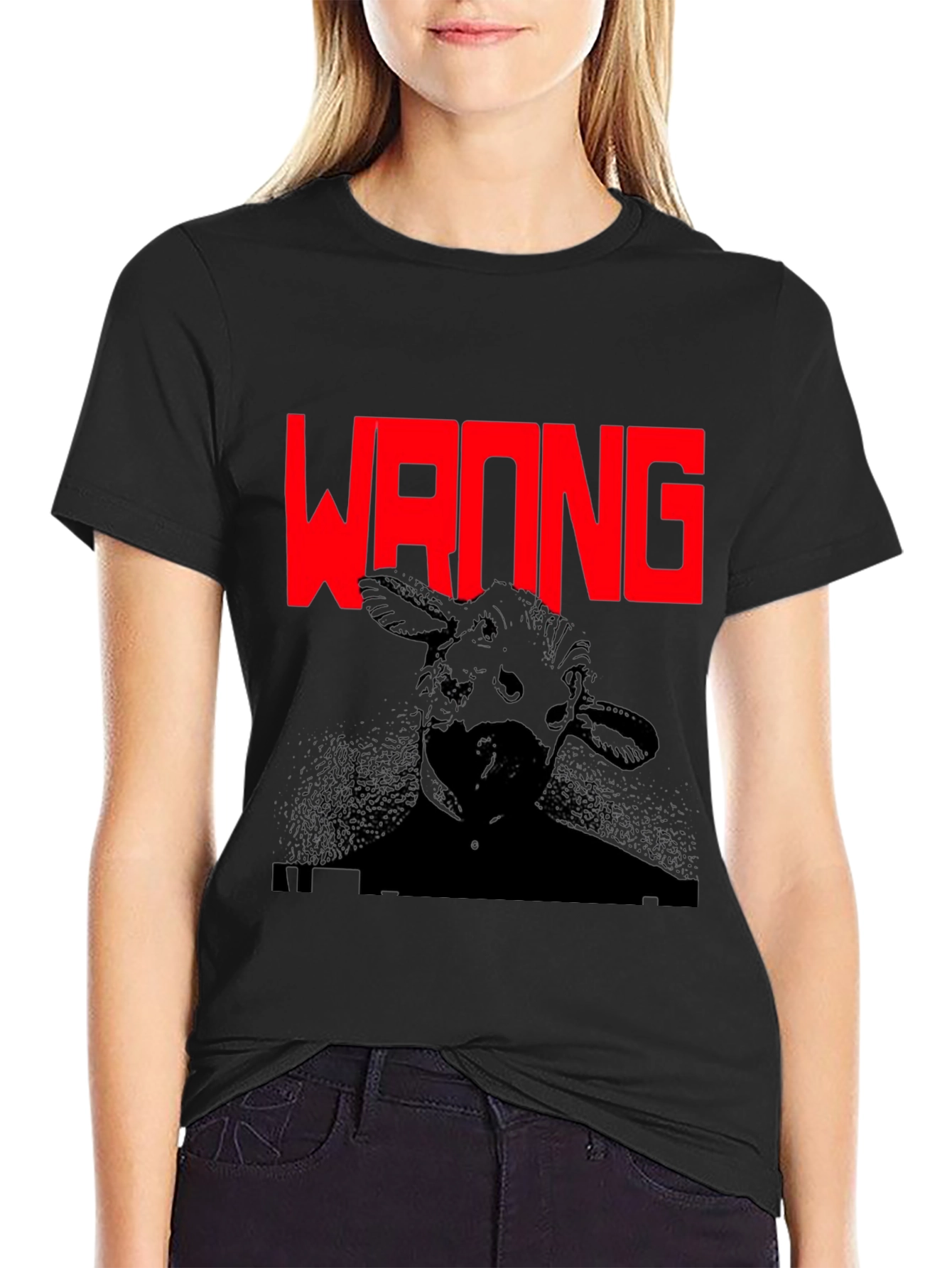 Wrong Cow Graphic Black T-Shirt