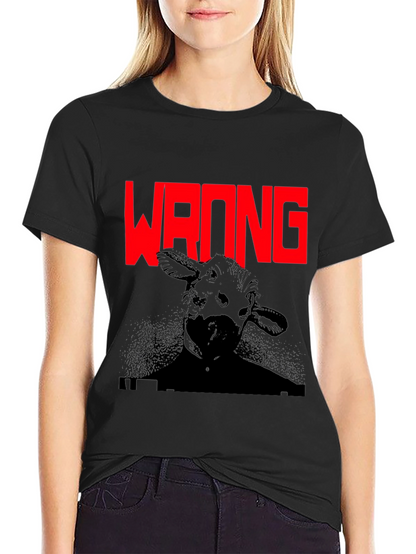 Wrong Cow Graphic Black T-Shirt