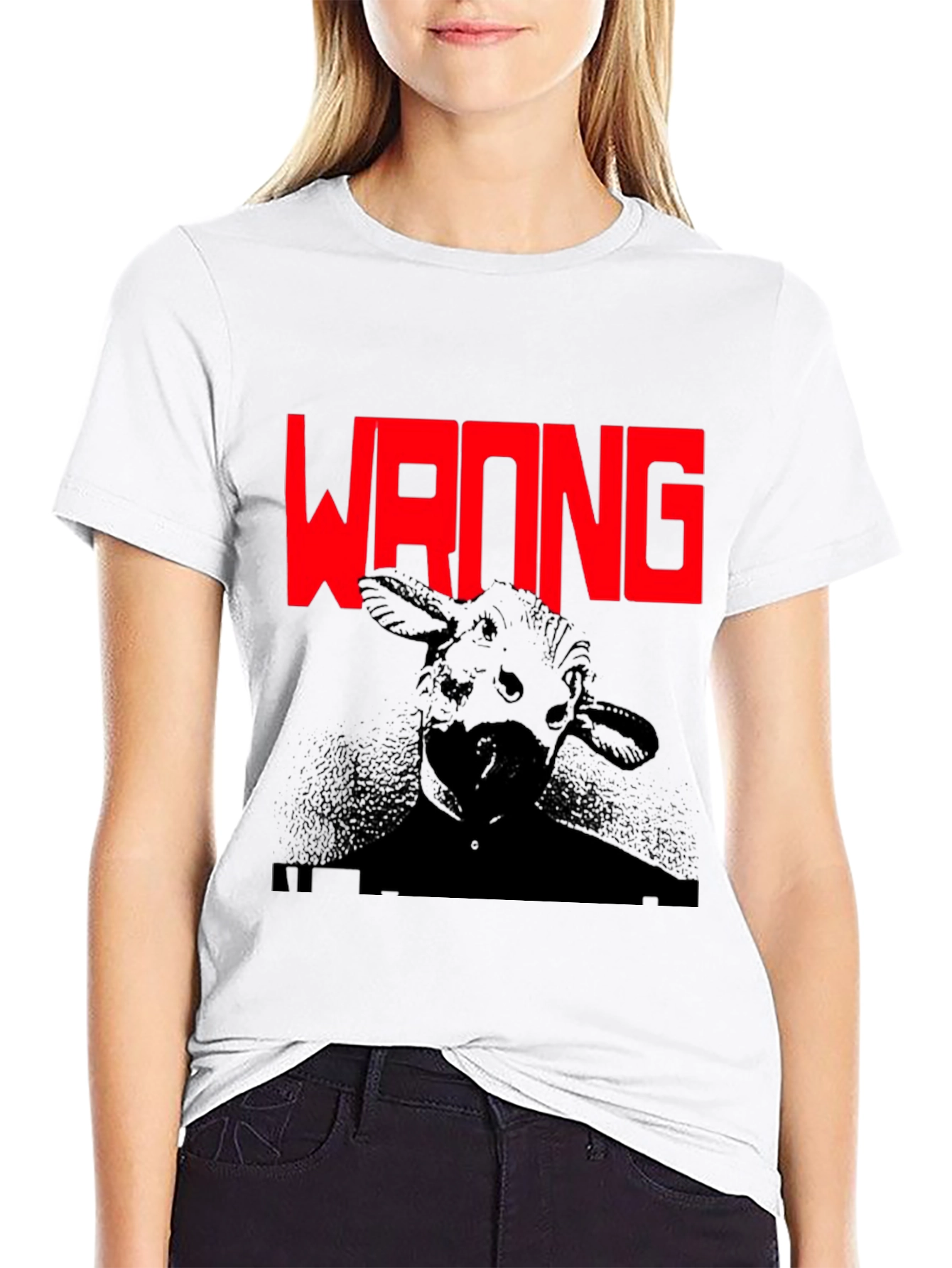 Wrong Cow Graphic Black T-Shirt