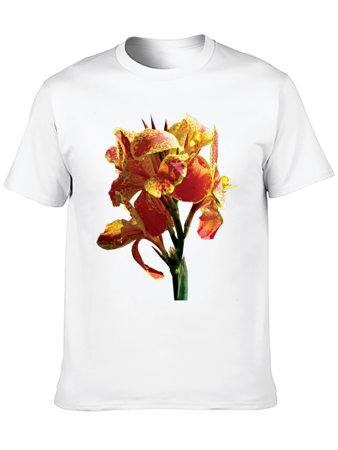 Tropical Flower Graphic Tee - Vivid Floral Design
