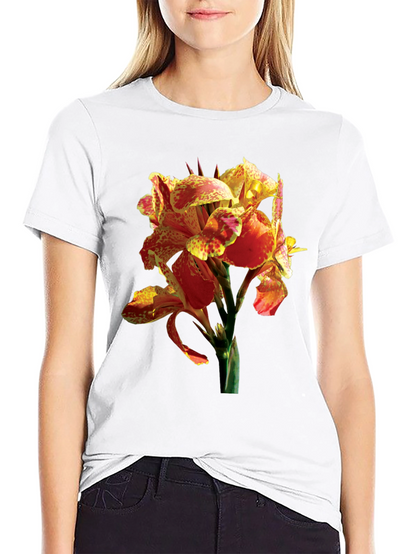Tropical Flower Graphic Tee - Vivid Floral Design