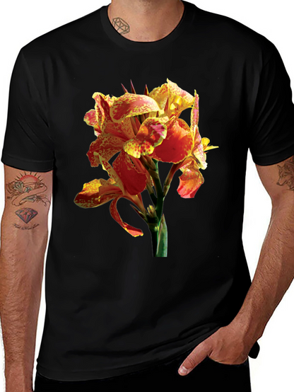 Tropical Flower Graphic Tee - Vivid Floral Design