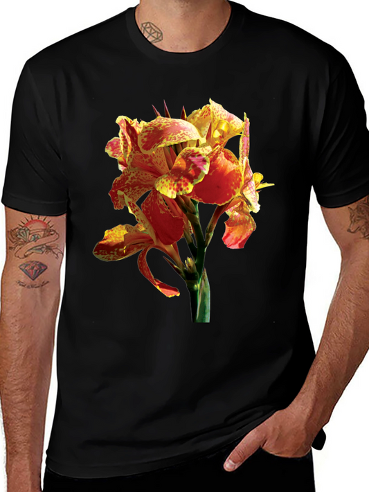Tropical Flower Graphic Tee - Vivid Floral Design