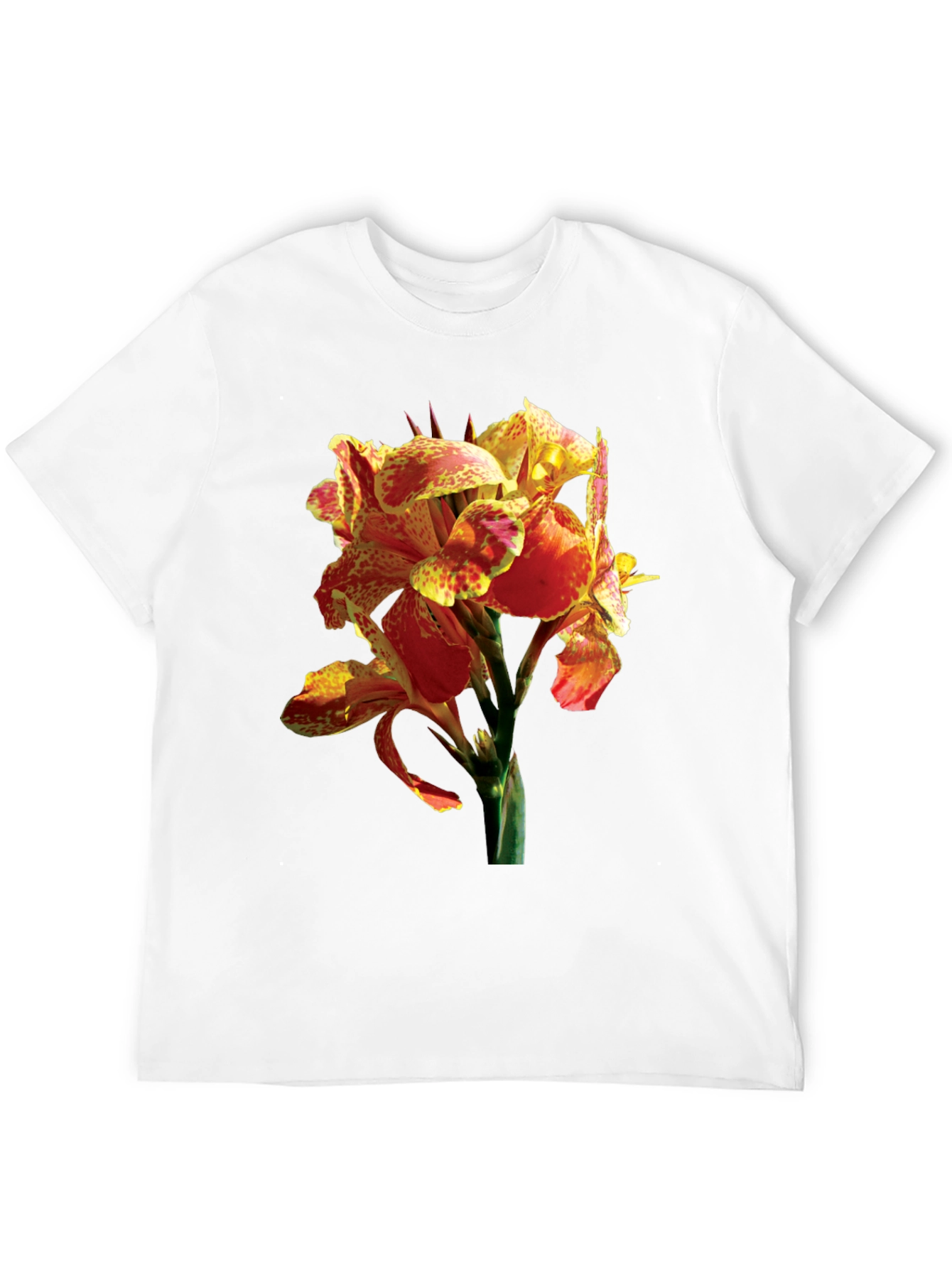 Tropical Flower Graphic Tee - Vivid Floral Design