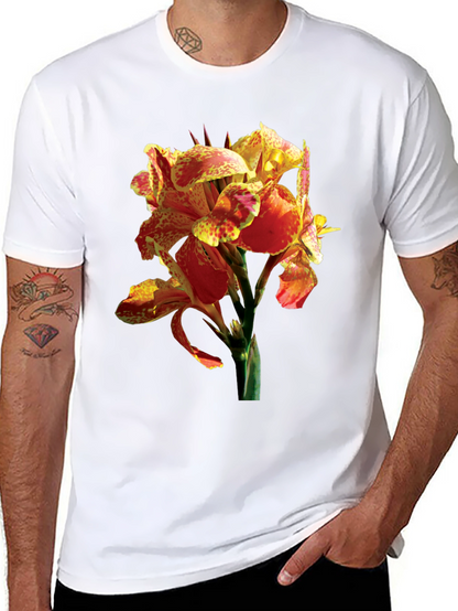 Tropical Flower Graphic Tee - Vivid Floral Design