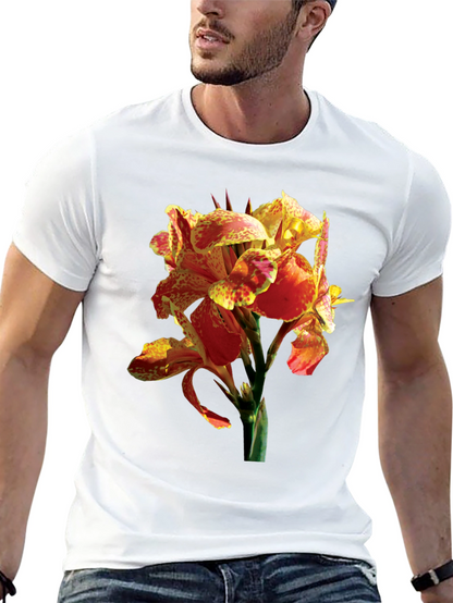Tropical Flower Graphic Tee - Vivid Floral Design