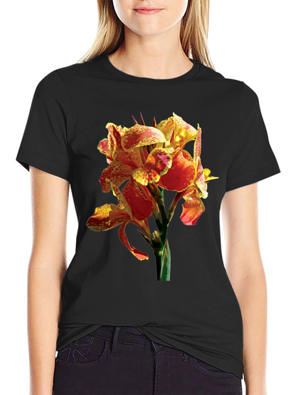 Tropical Flower Graphic Tee - Vivid Floral Design