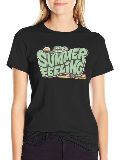 Summer Feeling Graphic Tee - Retro Beach Vibes