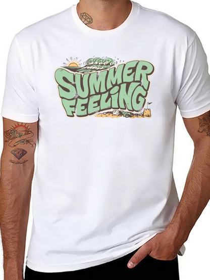 Summer Feeling Graphic Tee - Retro Beach Vibes
