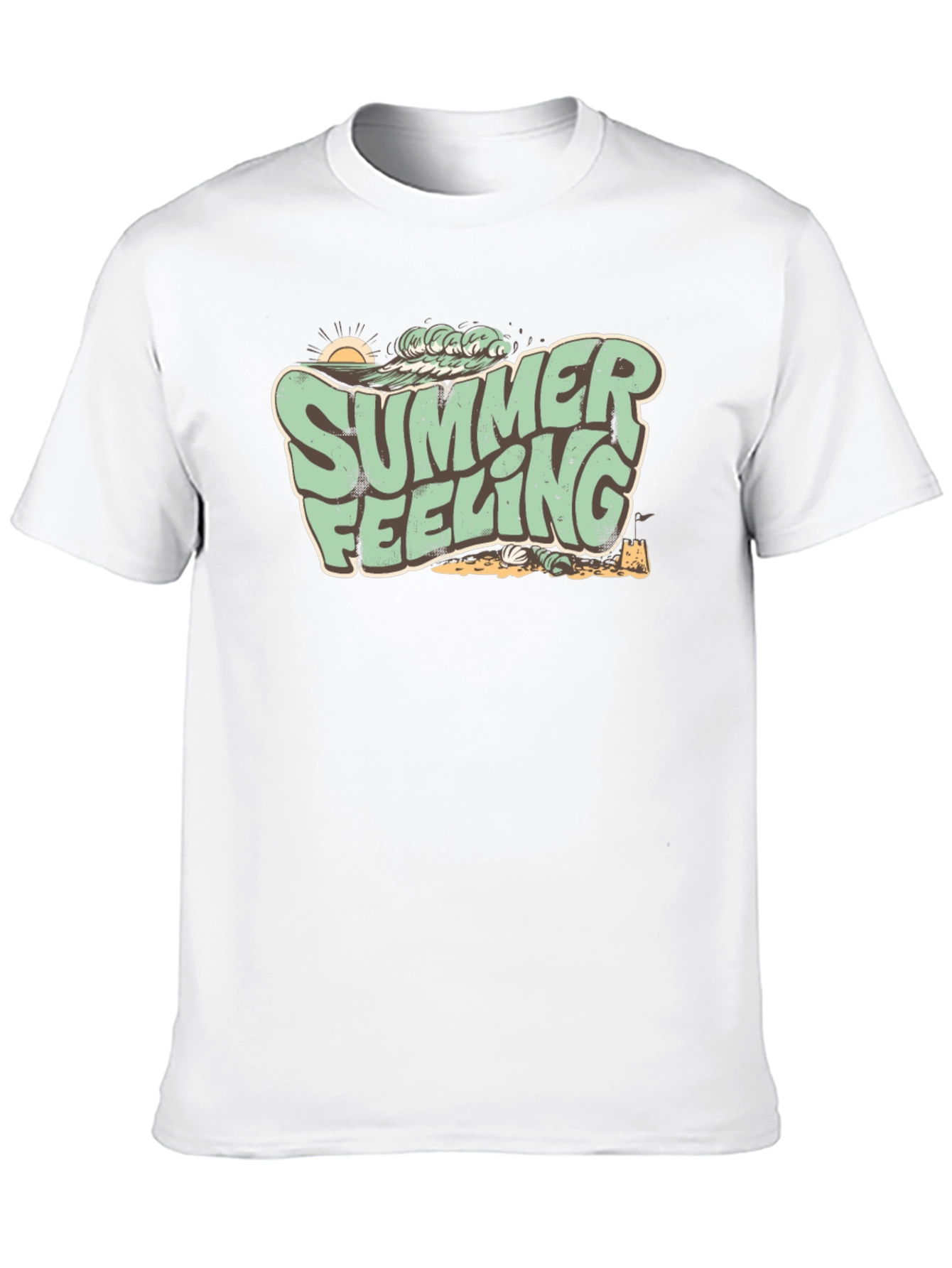 Summer Feeling Graphic Tee - Retro Beach Vibes