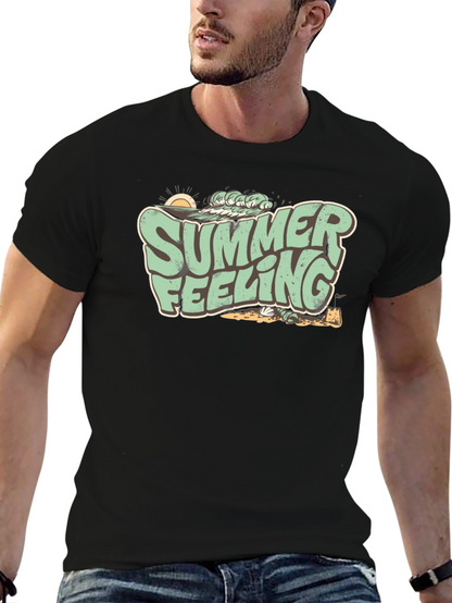 Summer Feeling Graphic Tee - Retro Beach Vibes