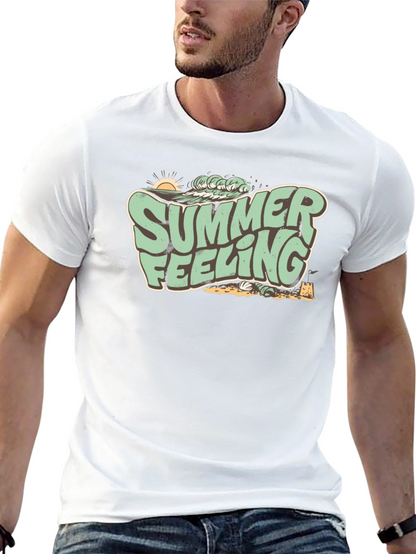 Summer Feeling Graphic Tee - Retro Beach Vibes