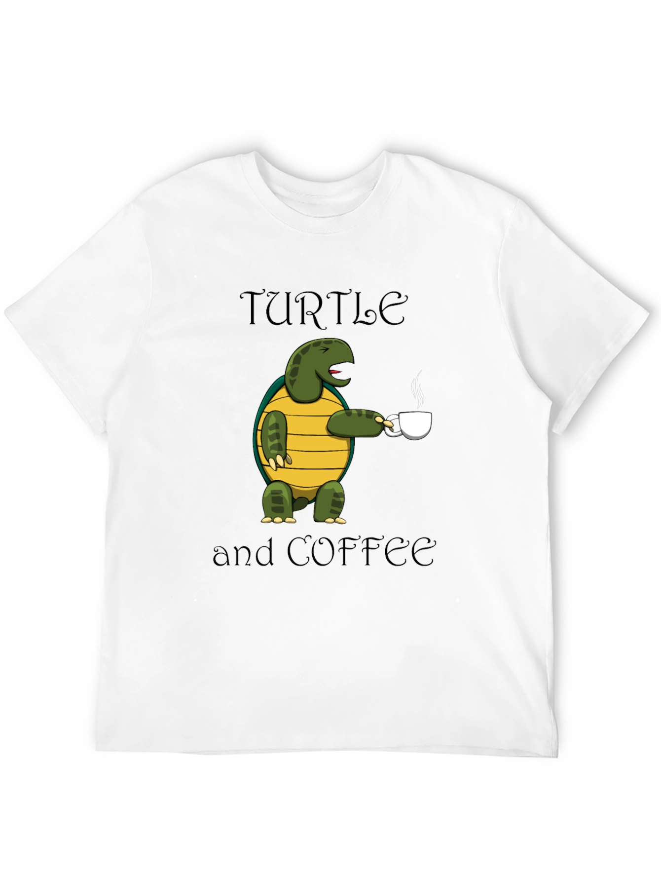 Turtle and Coffee Graphic T-Shirt