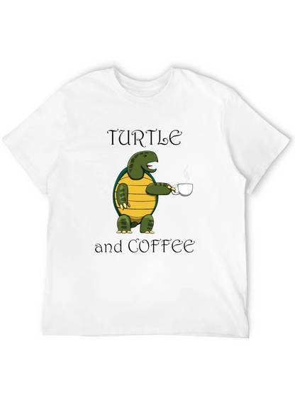 Turtle and Coffee Graphic T-Shirt