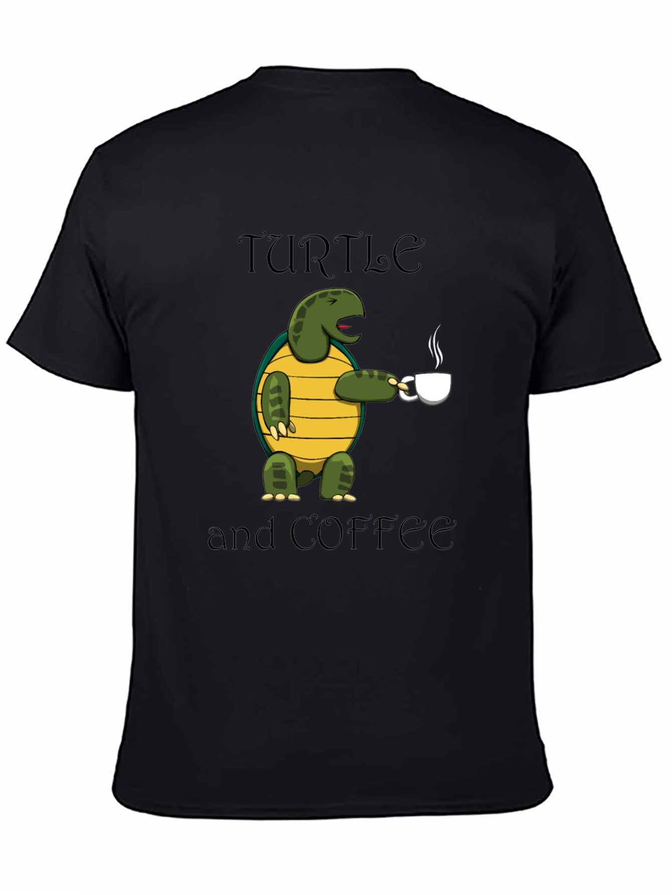 Turtle and Coffee Graphic T-Shirt