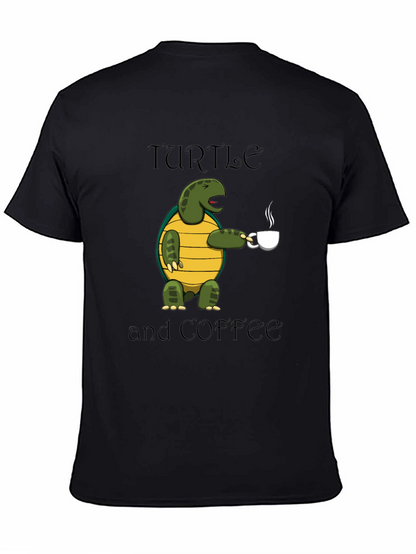 Turtle and Coffee Graphic T-Shirt