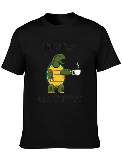 Turtle and Coffee Graphic T-Shirt