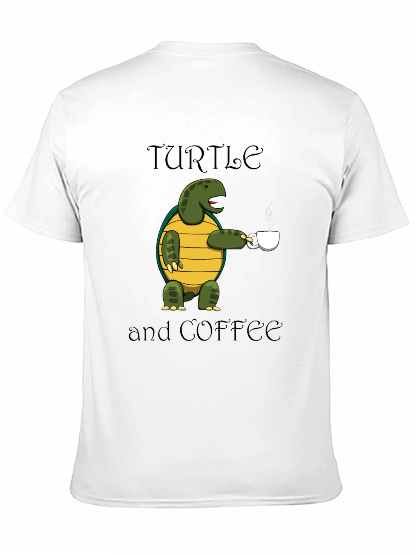 Turtle and Coffee Graphic T-Shirt