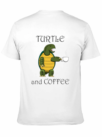 Turtle and Coffee Graphic T-Shirt