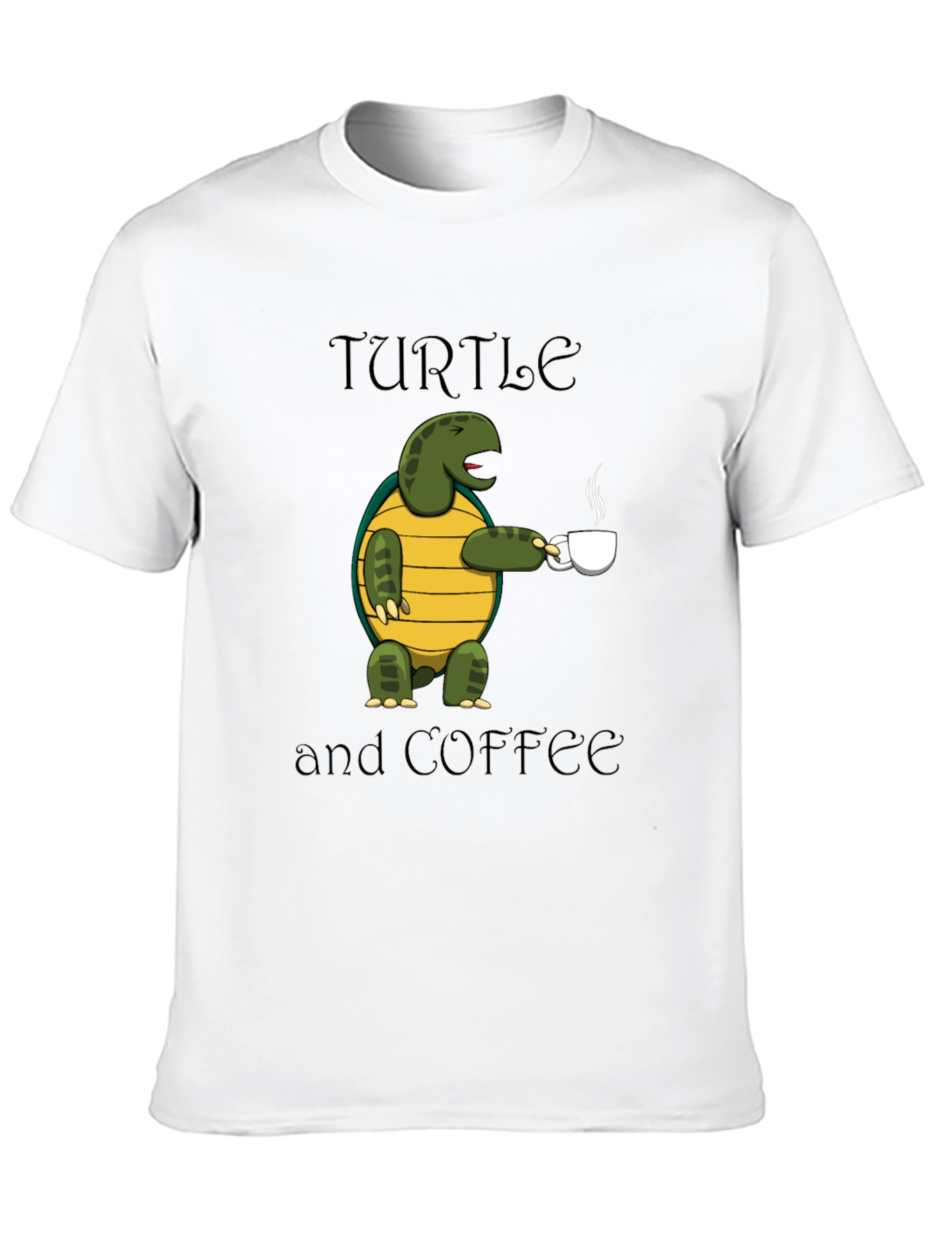 Turtle and Coffee Graphic T-Shirt