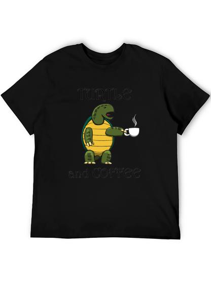 Turtle and Coffee Graphic T-Shirt