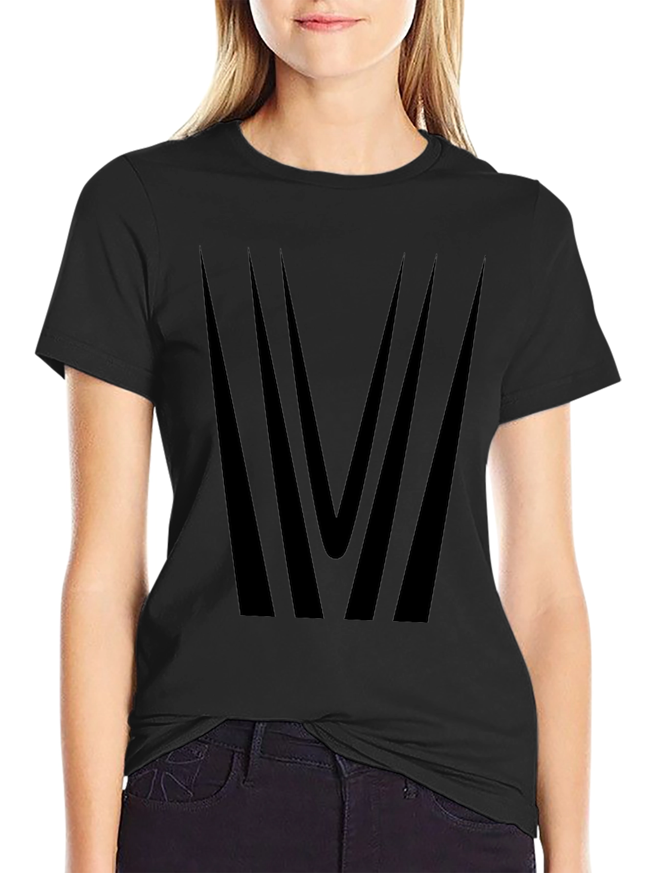 Black Geometric Design Tee