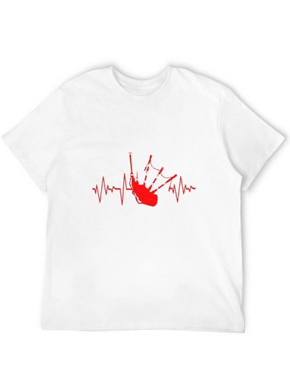 Bagpipe Heartbeat T-Shirt - Music Lover Tee