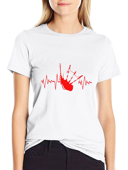Bagpipe Heartbeat T-Shirt - Music Lover Tee