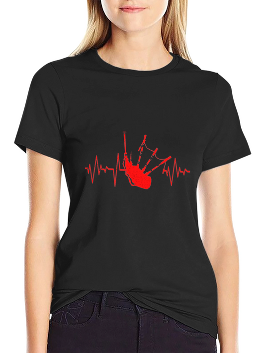 Bagpipe Heartbeat T-Shirt - Music Lover Tee