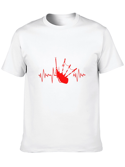 Bagpipe Heartbeat T-Shirt - Music Lover Tee
