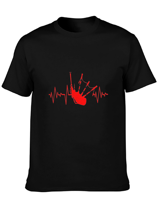 Bagpipe Heartbeat T-Shirt - Music Lover Tee