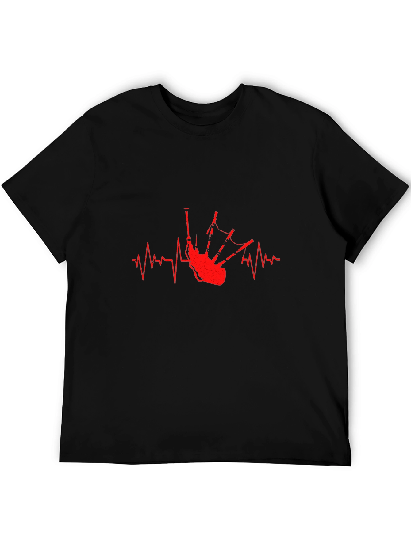 Bagpipe Heartbeat T-Shirt - Music Lover Tee