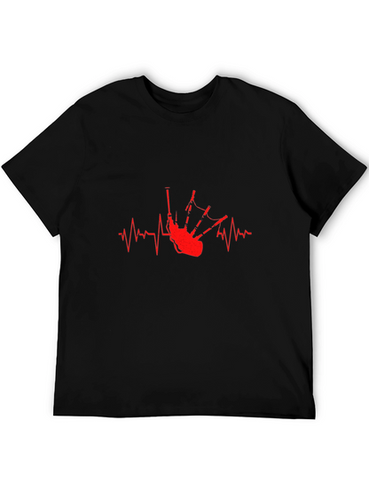 Bagpipe Heartbeat T-Shirt - Music Lover Tee