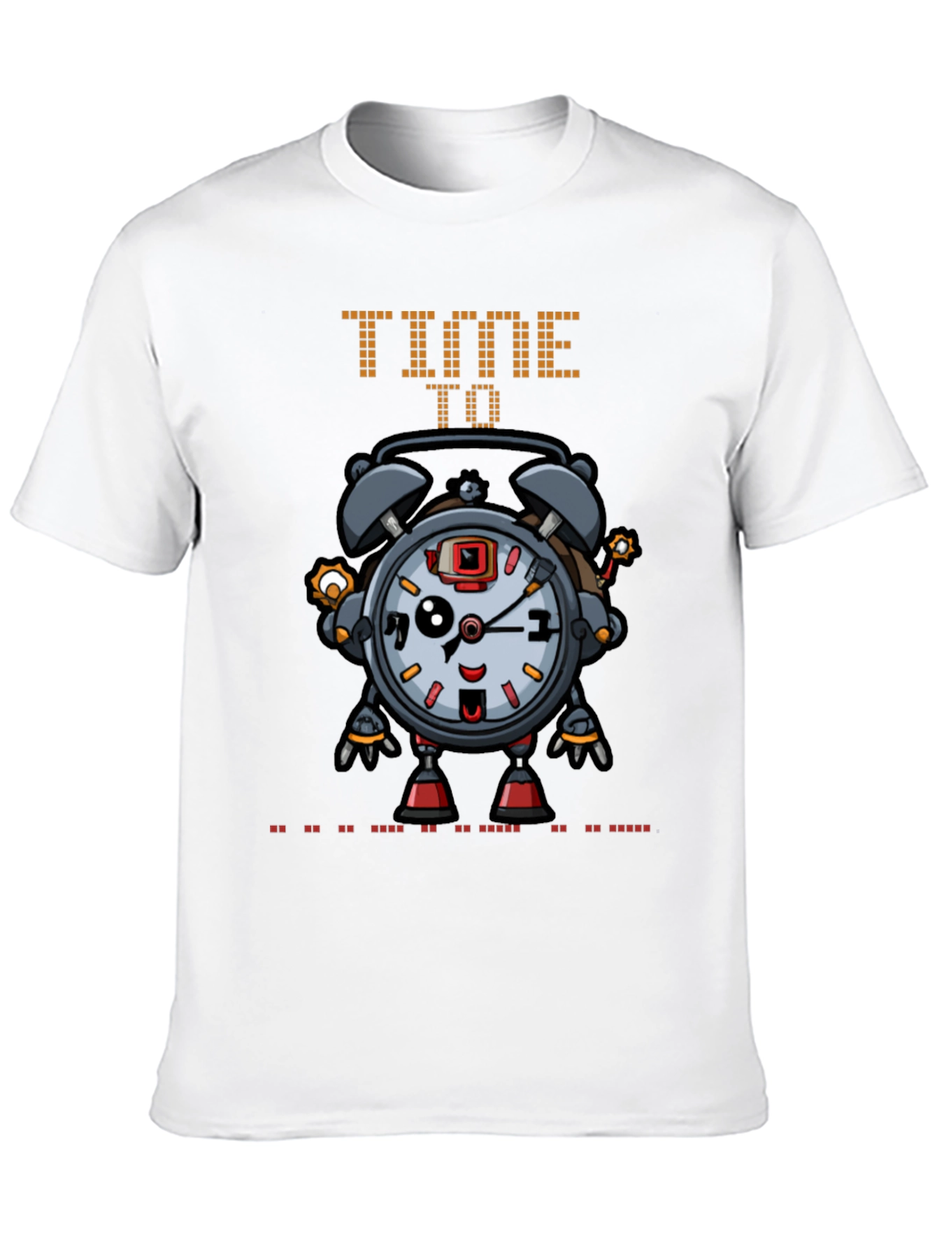 Time Robot Black T-Shirt Unique Graphic Tee