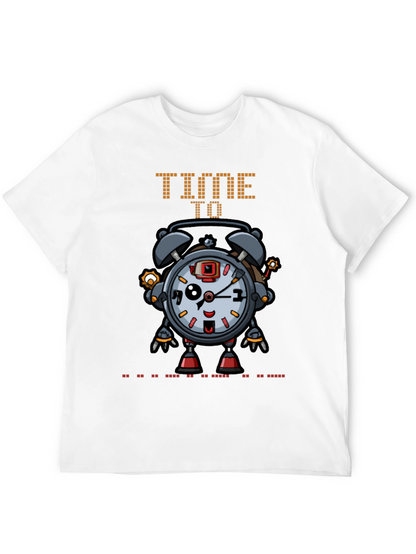 Time Robot Black T-Shirt Unique Graphic Tee