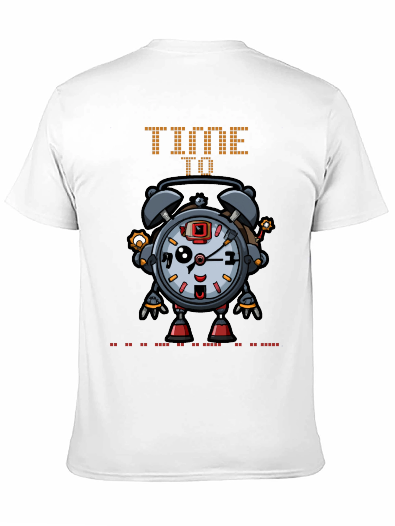 Time Robot Black T-Shirt Unique Graphic Tee