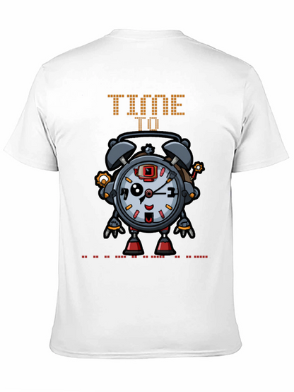 Time Robot Black T-Shirt Unique Graphic Tee