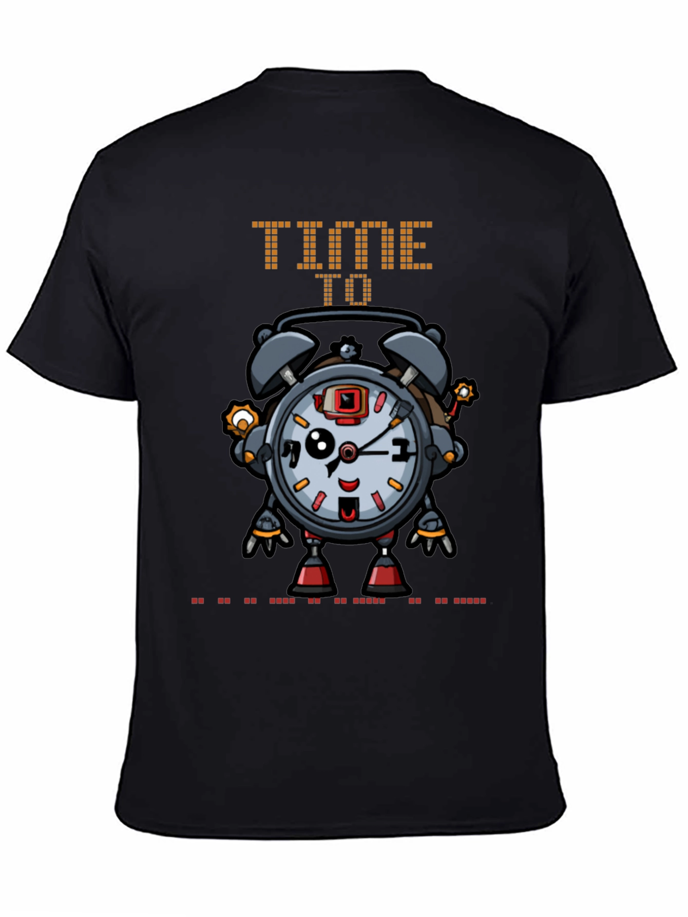 Time Robot Black T-Shirt Unique Graphic Tee