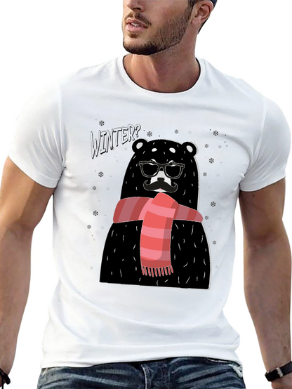 Winter Bear Graphic Tee - Stylish Holiday Design